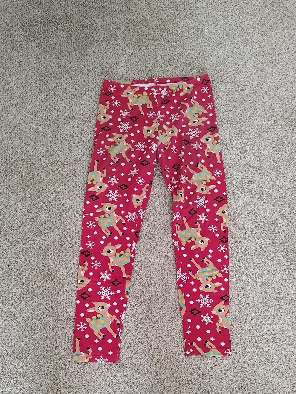 Women's Holiday Red Reindeer Print Leggings